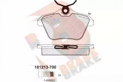 R BRAKE rb1213700 -  Комплект тормозных колодок, дисковый тормоз